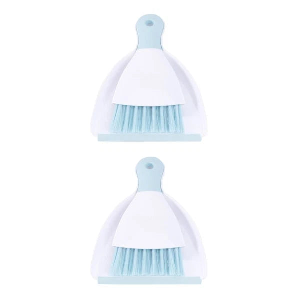 Set of 2 Convenient Small Dustpan Cleaning Broom Desktop Cleaner