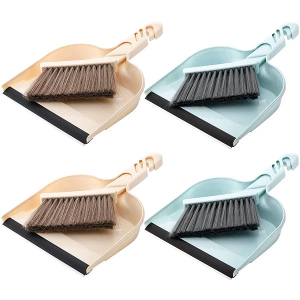 4 Pack Dustpan and Brush Set, Small Portable Handheld Dustpan and Brush Combo...
