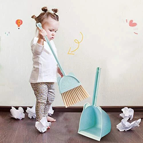 Mini Broom with Dustpan for KidsLittle Housekeeping Helper Set Blue