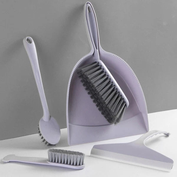 Set of 2 Broom Dustpan Child Small Cleaning Brush for Desk Mini Table