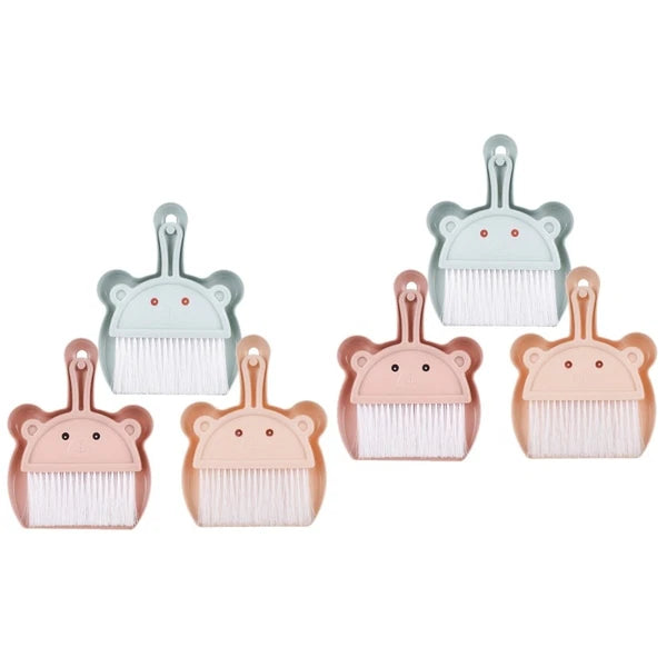 3 Sets Cartoon Broom Dustpan Mini for Desktop Cleaning Small Hand