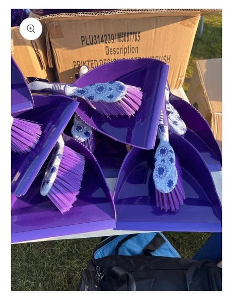 Dustpan & Brush 1 Set Purple & White (B20)