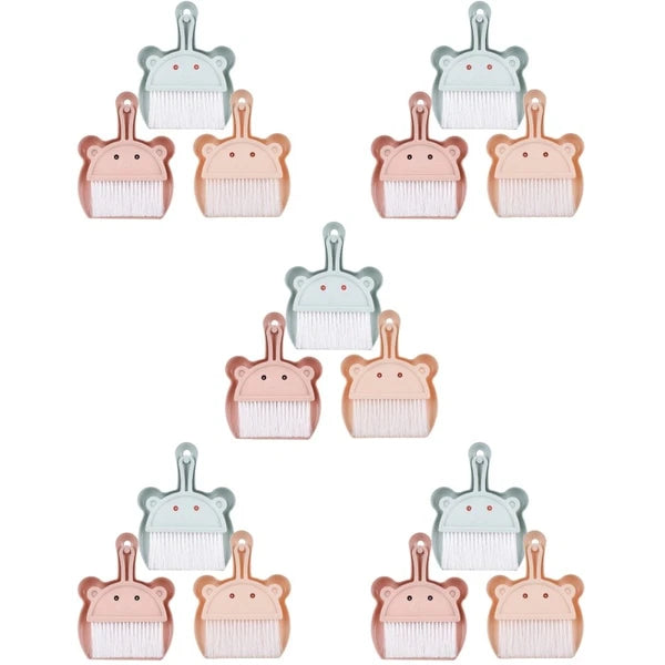3 Sets Cartoon Broom Dustpan Portable Mini Dustpan Small Hand Broom-