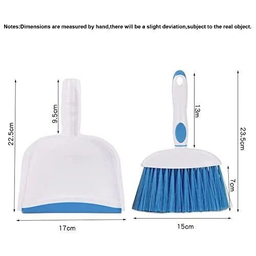 Dustpan and Brush Set Non-Slip Handle for Floor Surface Cleaning