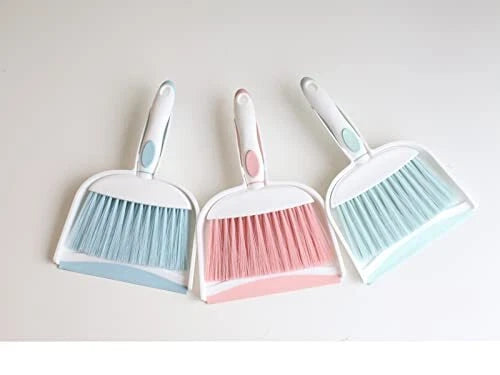 Dustpan and Brush Set Non-Slip Handle for Floor Surface Cleaning