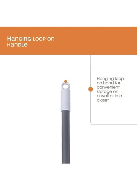 Casabella Basics 2-Piece Angled Broom and Dustpan Cleaning Set, Silver/Green New