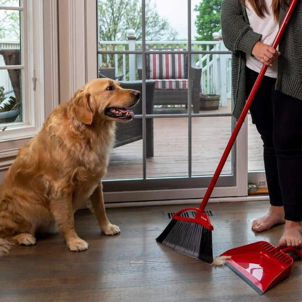 Power Corner Pet Pro Angle Broom with Step on Dust Pan (3-Pack)