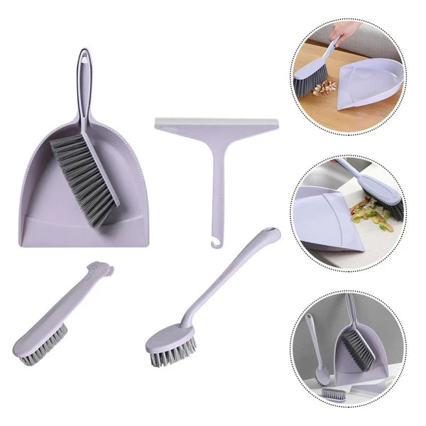 Set of 2 Broom Dustpan Child Small Cleaning Brush for Desk Mini Table